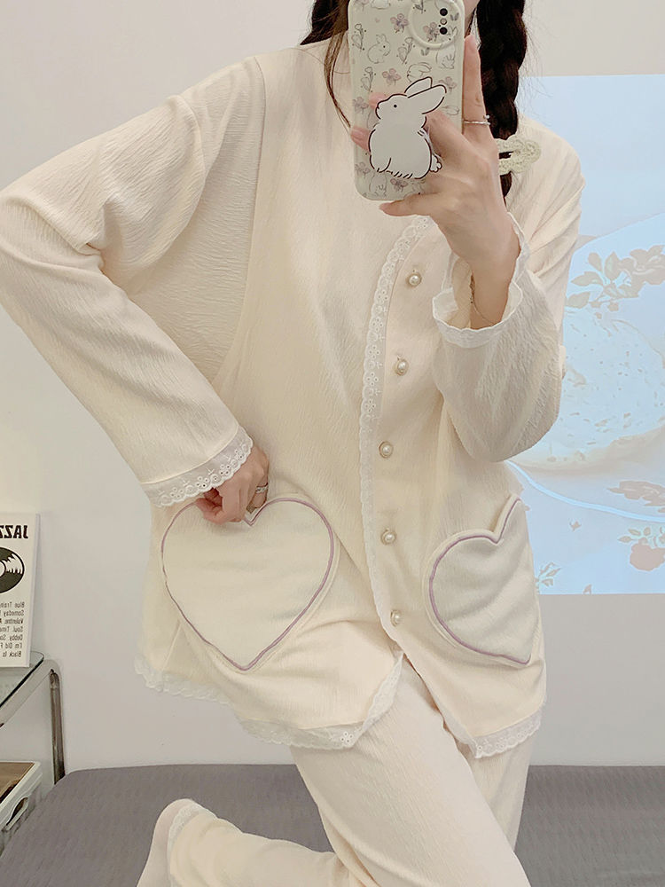 涼しく楽ちんセットアップパジャマ ルームウェア純綿月子服ラージサイズ夏薄手調節可能マタニティパジャマ2枚入 レディース 韓国ファッション