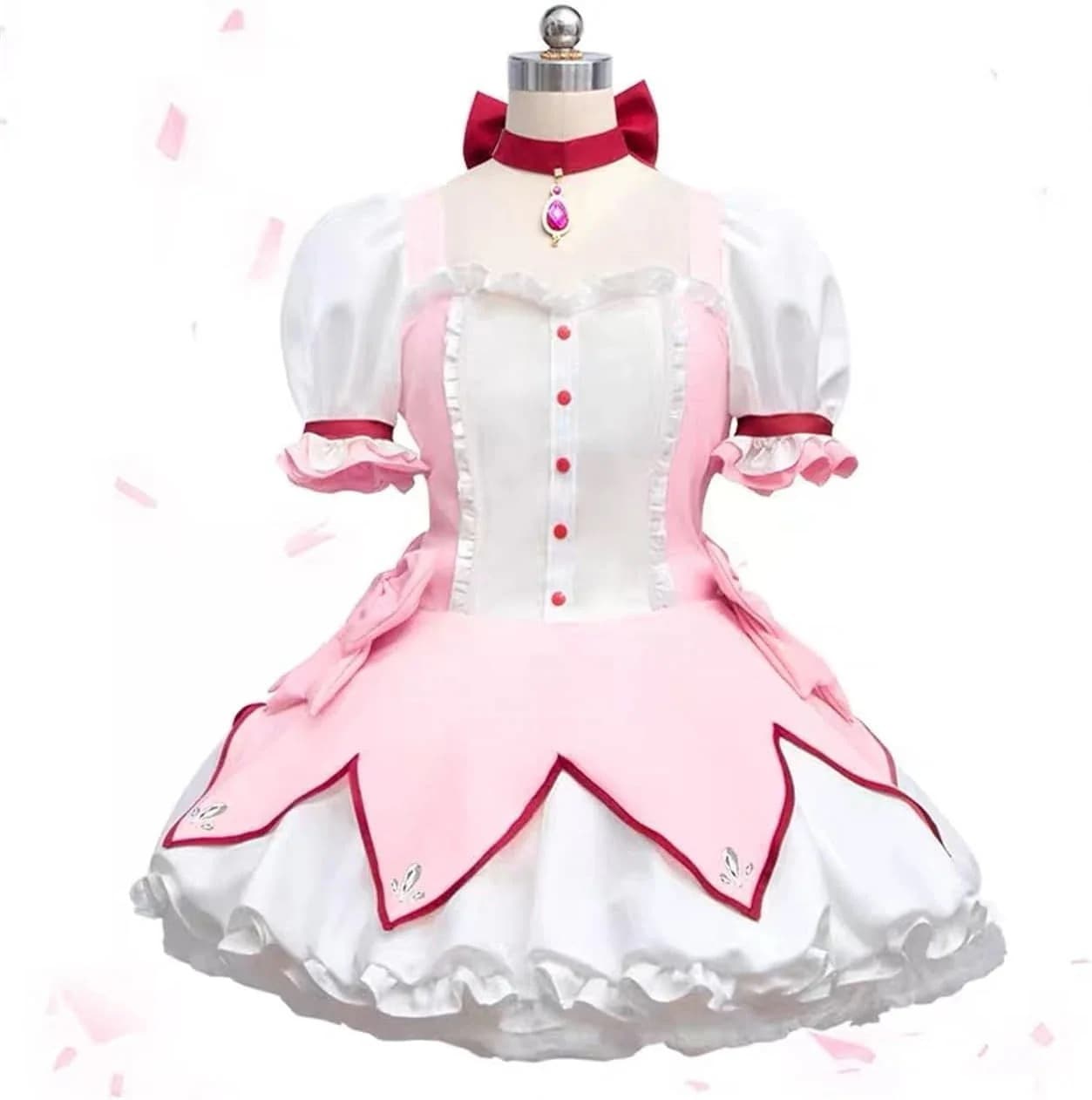 魔法少女まどかマギカ コスプレ衣装 鹿目まどか コスチューム ウィッグ 靴 道具追加可能 舞台装 演出服 文化祭 イベント 撮影 パーティー