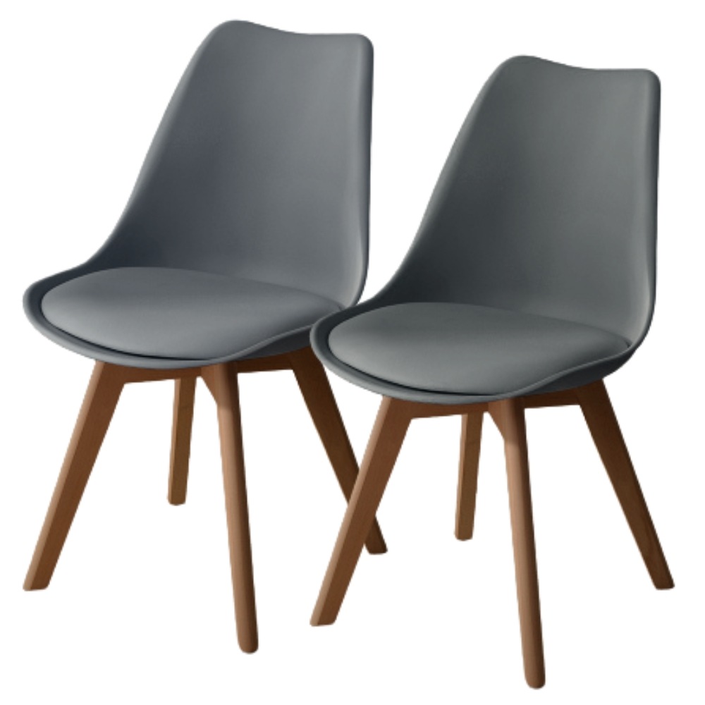 【国内即発送】【2脚セット販売 】ダイニングチェア イームズチェア クッション付き 天然木脚 北欧 可愛い外観　おしゃれ スタッキング シェルチェア リビングチェア 組立て簡単