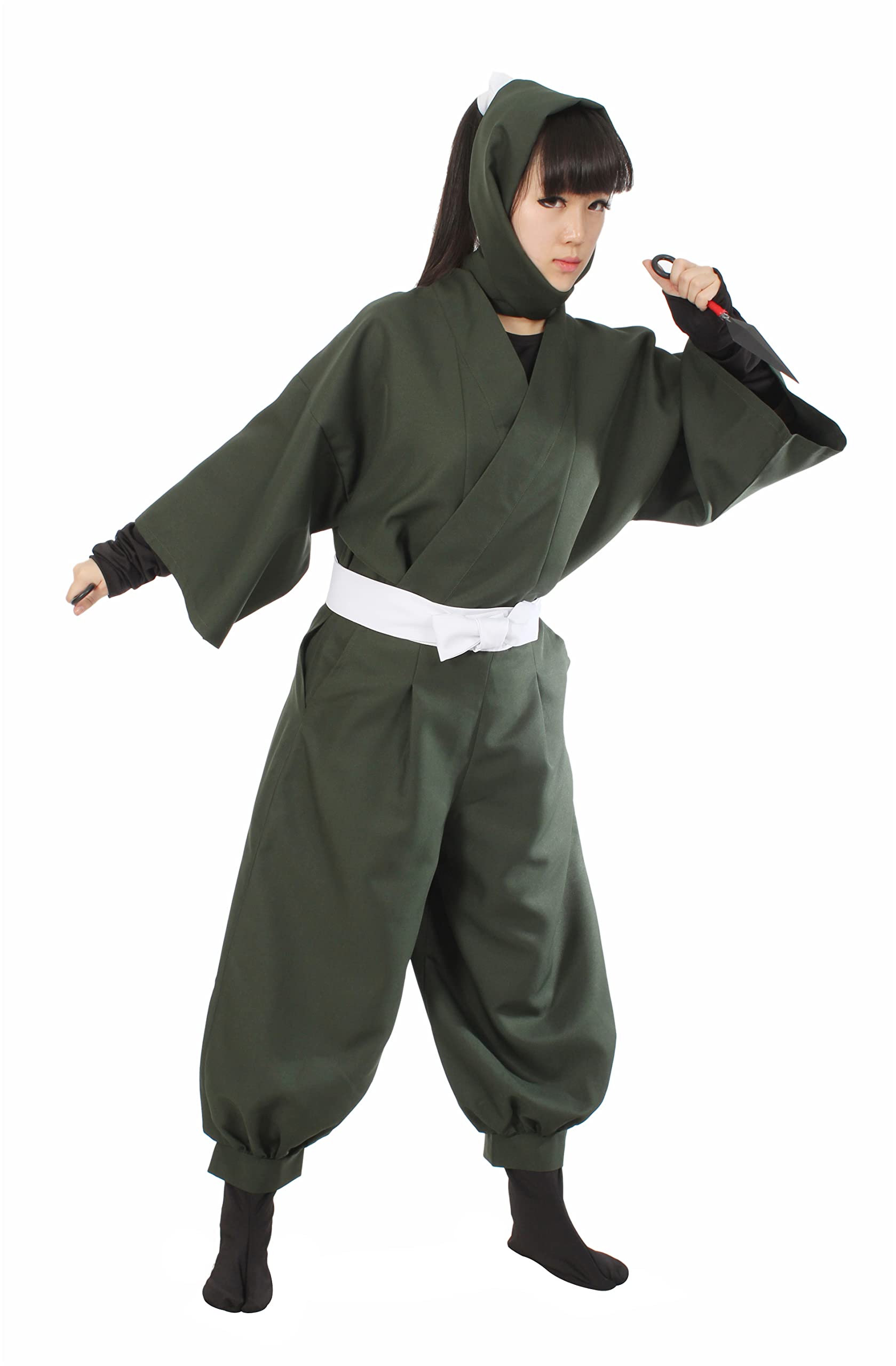 忍たま 忍術学園 忍者 フリーサイズ セット い組 ろ組 は組 制服 コスプレ 衣装 (フリーサイズ, カーキ) 29443