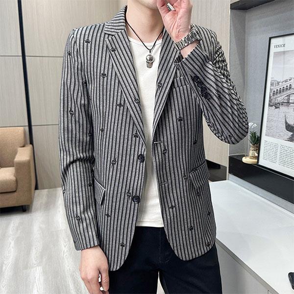 テーラードジャケット ライトアウター ストライプ メンズ シンプル スーツ ビジネス テーラードジャケット ライトアウター ストライプ メンズ