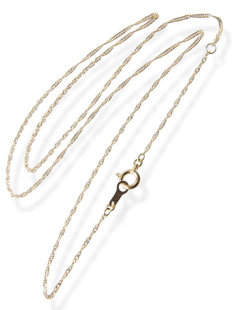 K18 チェーンネックレス・繊細スクリュー チェーン 40センチ レギュラーサイズ 【ギフトラッピング無料】