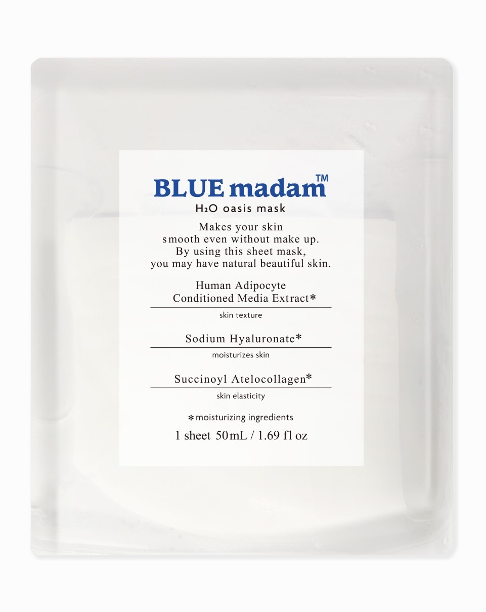 BLUEmadam 新商品 H2O oasis mask(5枚入) 顔首デコルテ一体型フェイスパック 6,000円