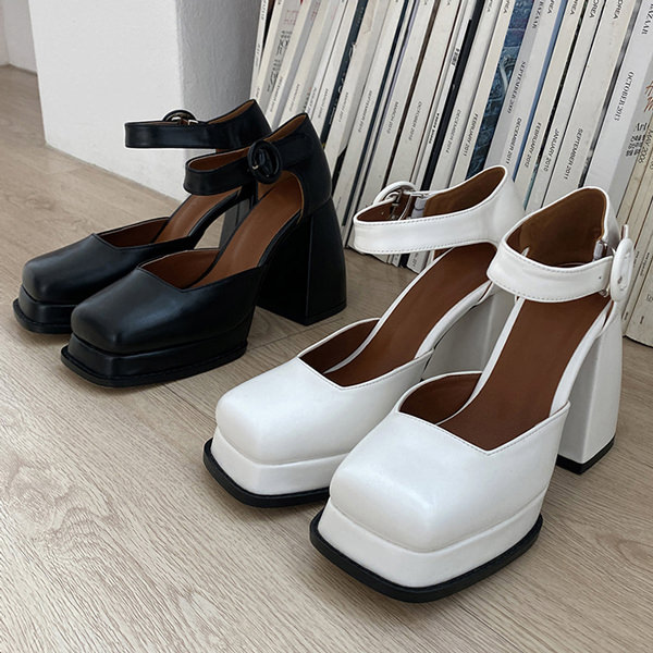パンプス アンクルストラップ ストーム レディース ハイヒール 黒 白 ブラック ホワイト