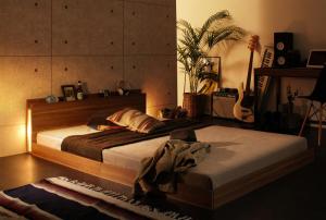 シングルベッド マットレス付き スタンダードポケットコイル ローベッド