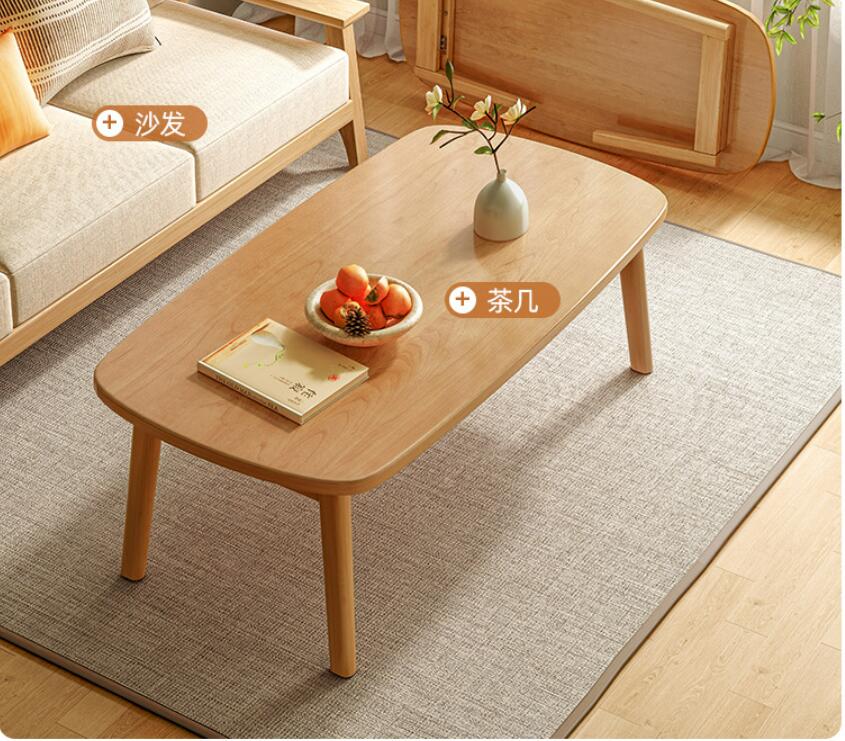 ダイニングテーブル折りたたみテーブル コーヒーテーブル日式木製円形テーブル 　お茶テーブル洗練された印象 シンプルテーブル