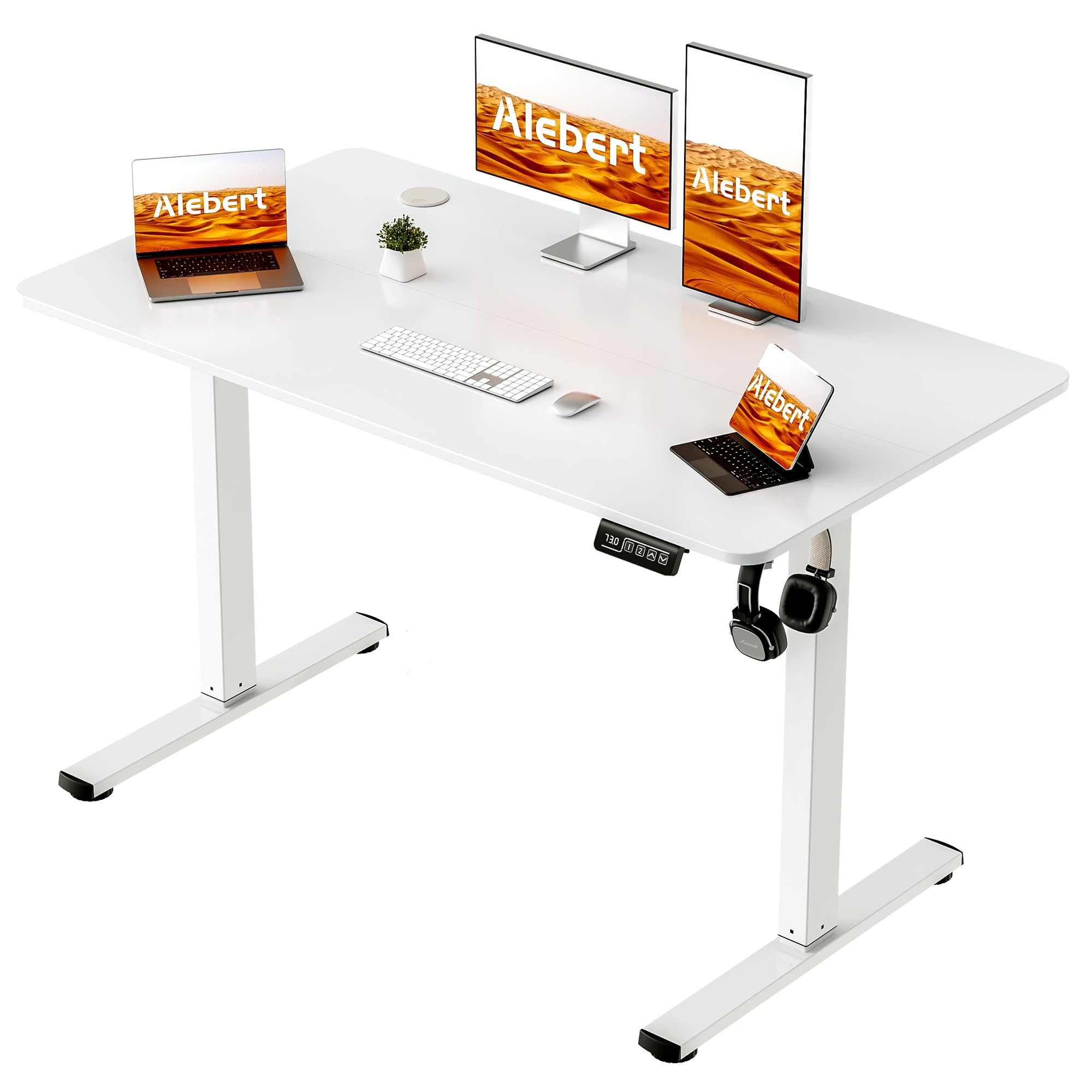 「アレベルト」 昇降デスク スタンディングデスク 昇降式デスク 幅120*奥行60cm 電動 上下昇降デスク 高さメモリー機能 静音 収納フック付き パソコンデスク ゲーミングデス 42899