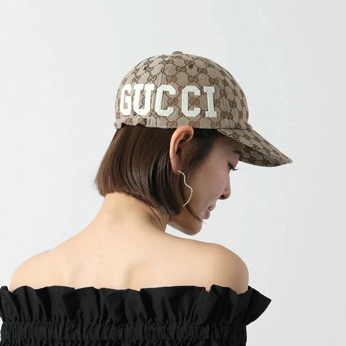 GUCCI グッチ ベースボールキャップ 751400 4HA0L レディース GGロゴ ジャガード 帽子 9777
