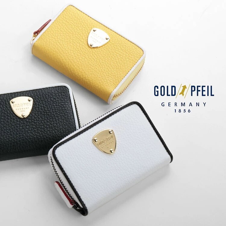 [GOLDPFEIL]牛革レザーコンパクト財布 ネコポス対応