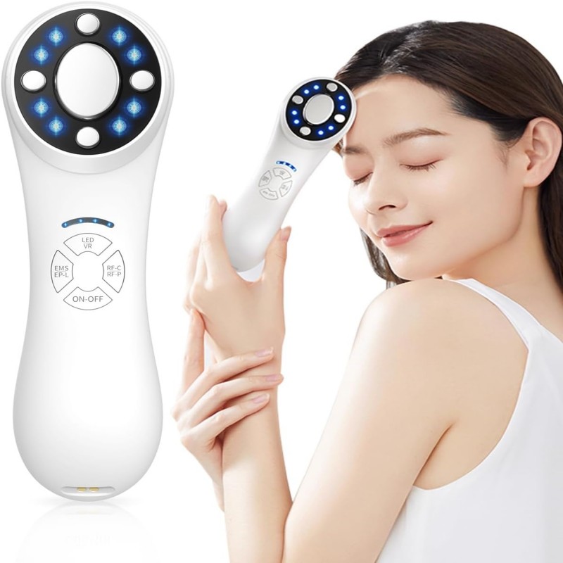 美顔器 リフトアップ EMS RF美顔器 1台多役 イオン導出 イオン導入 3光LED搭載 6種類モード 4段階レベル 毛穴汚れとり イオン美顔器 温感機能 肌引き締め リフトケア 肌ケア 口元ケア