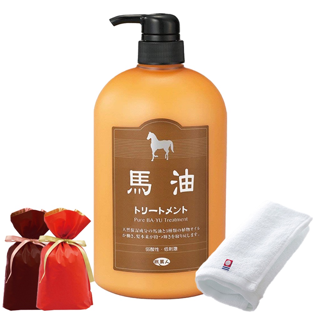 ラッピング付き 10%OFF 馬油トリートメント 1000g 今治タオル付き 馬油 バユ バーユ トリートメント バユトリートメント 大容量 旅美人