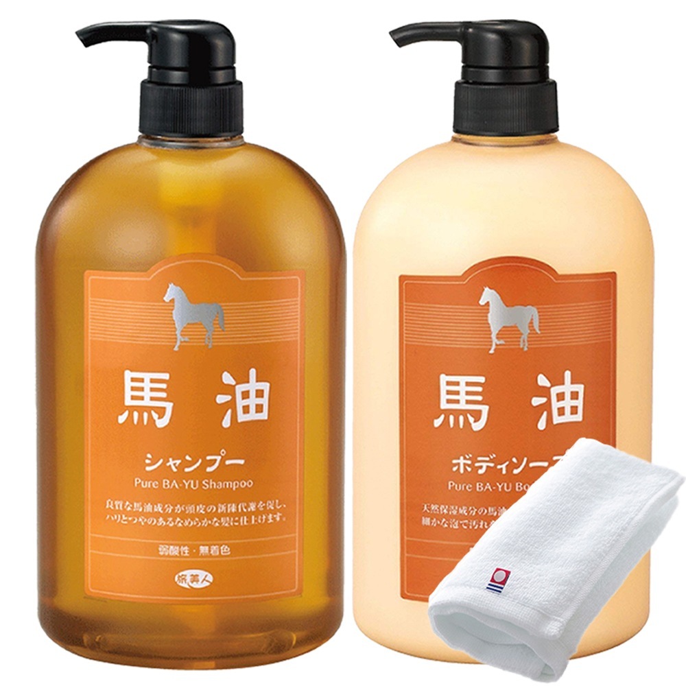 正規販売代理店 定価より10%OFF 馬油シャンプー 馬油ボディソープ 各1000ml 今治タオル付き 馬油 バユ バーユ ボディソープ バユボディソープ 大容量 旅美人ボディウォッシュ