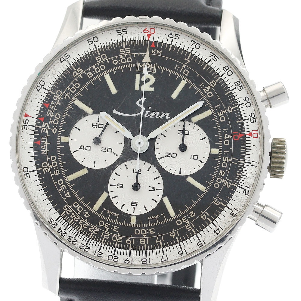 ジン Sinn ナビゲーション Cal.1873 クロノグラフ 手巻き メンズ 良品 _938250【中古】