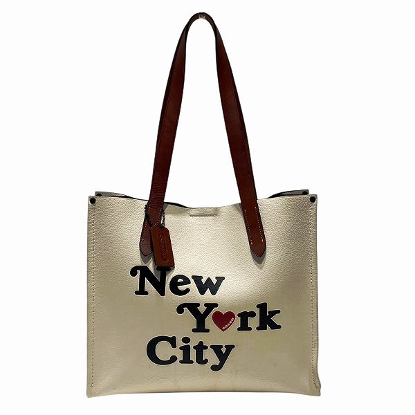 コーチ CI010 アイボリー レザー バッグ トートバッグ レディース【中古】