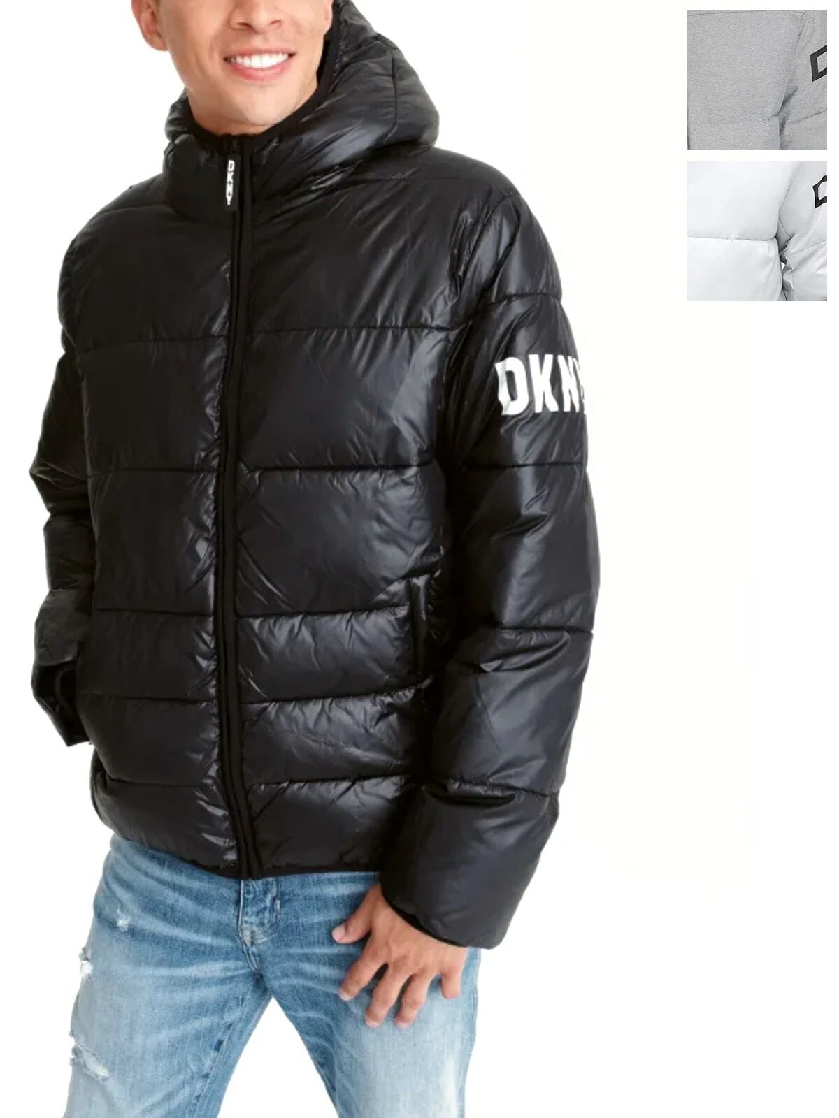 ダナキャランニューヨーク メンズ ダウンジャケット USサイズ HOODED LOGO PUFFER JACKET 全3色 DX2MN197