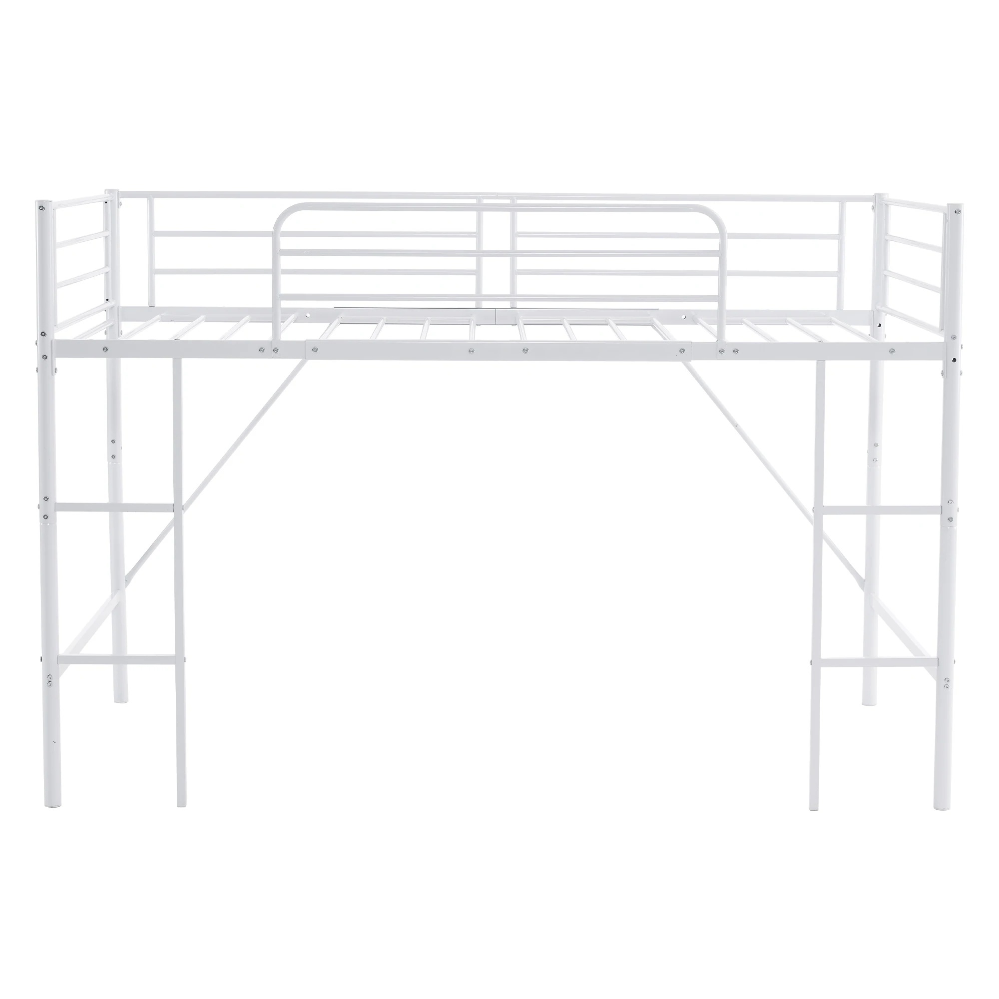 【新作】【ホワイト】ロフトベッド パイプベッド シングル ベッド デスク付 シングルベッド 木 収納 北欧風 子供部屋 スチール 耐震 ベッド 新作