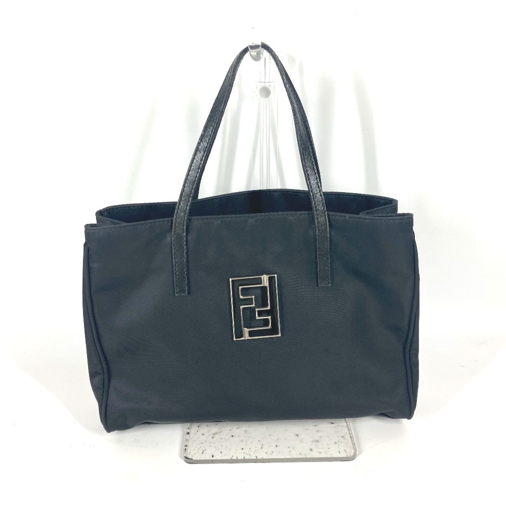 トートバッグ FFロゴ ヴィンテージ カバン ハンドバッグ レザー/ナイロン ブラック