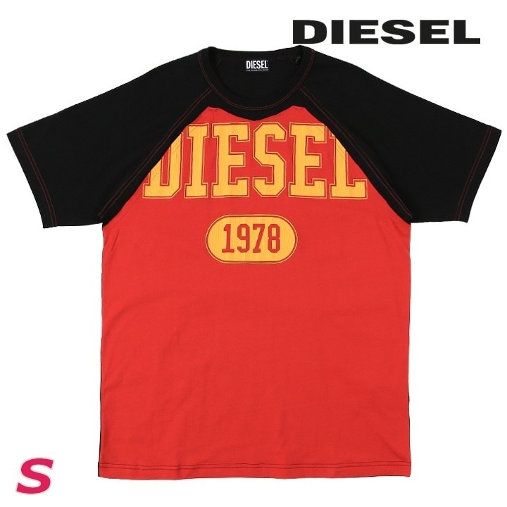 半袖Tシャツ カットソー メンズ T-RAGLEN クラック加工プリント ラグラン die-m-t-f4-4fa