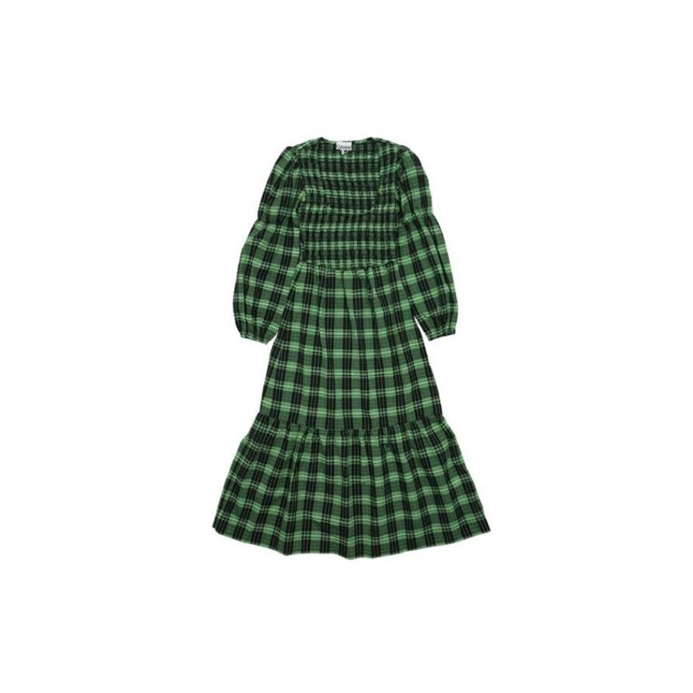 GANI 女性用セーターサッカーチェックロングドレス F7537-484