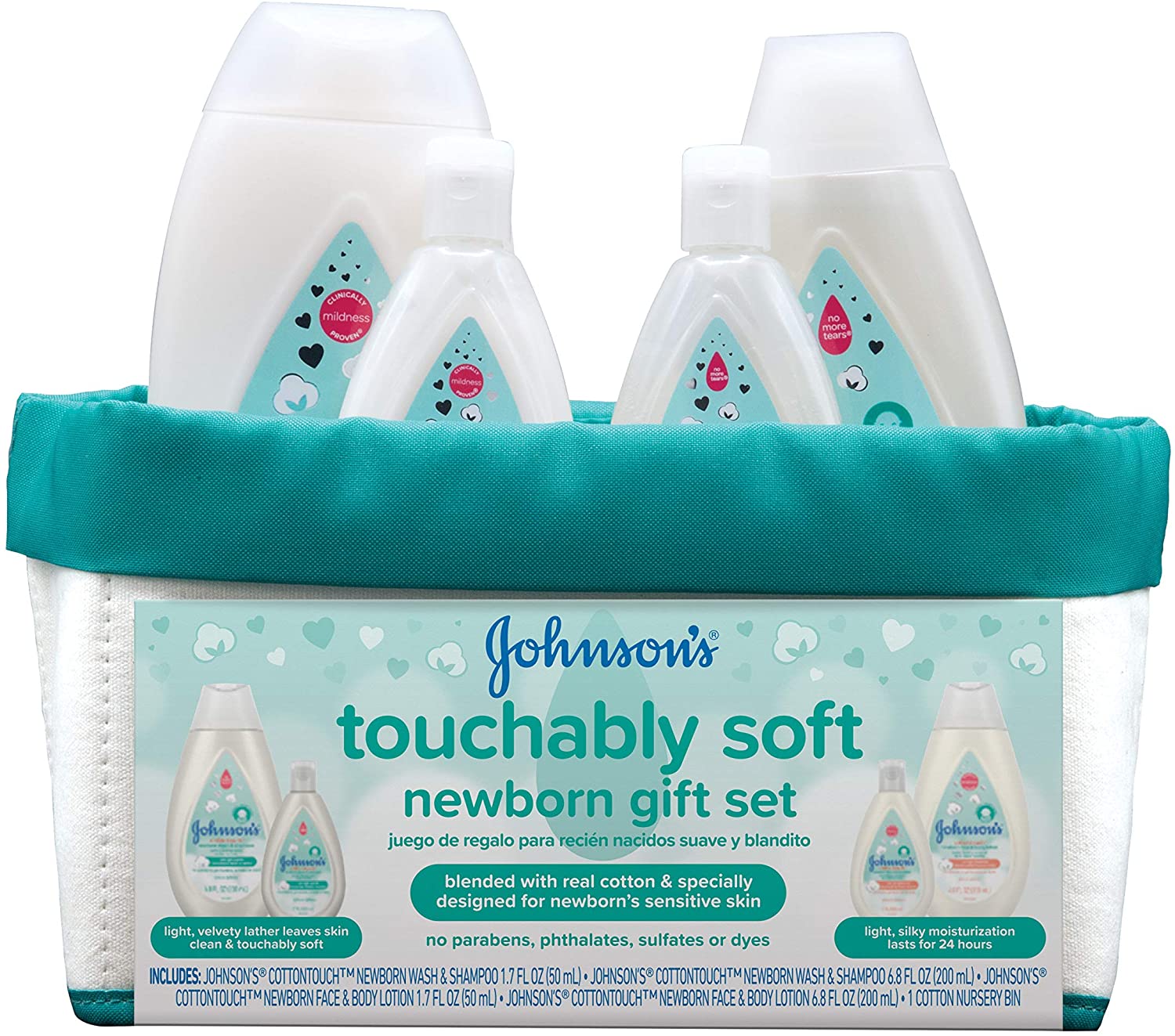 ジョンソンの触り心地の良い柔らかな新生児用ベビーギフトセット新生児の肌のためのベビーバス&スキンケ