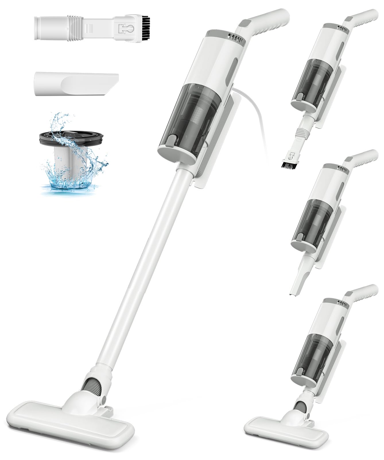 掃除機コード式 【2024革新モデル&30kpa強力吸引&超軽量＆3点ノズル付き】 コード式掃除機 6M電源コード掃除機 サイクロン 軽量 2WAYスティック掃除機 家庭 180/90回転 4,779円