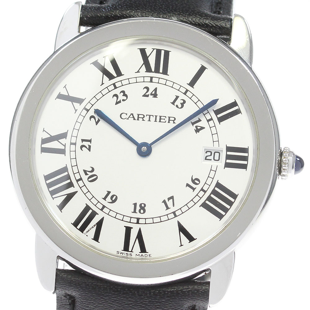 カルティエ CARTIER W6700255 ロンドソロ ドゥ カルティエ 36mm デイト クォーツ メンズ 保証書付き_867070【中古】