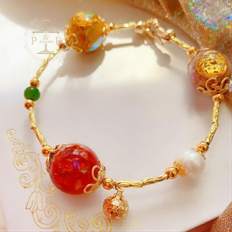 ブレスレット 14K 開運 パワーストーン 幸運 お守り ギフト 女性 プレゼント 7,226円