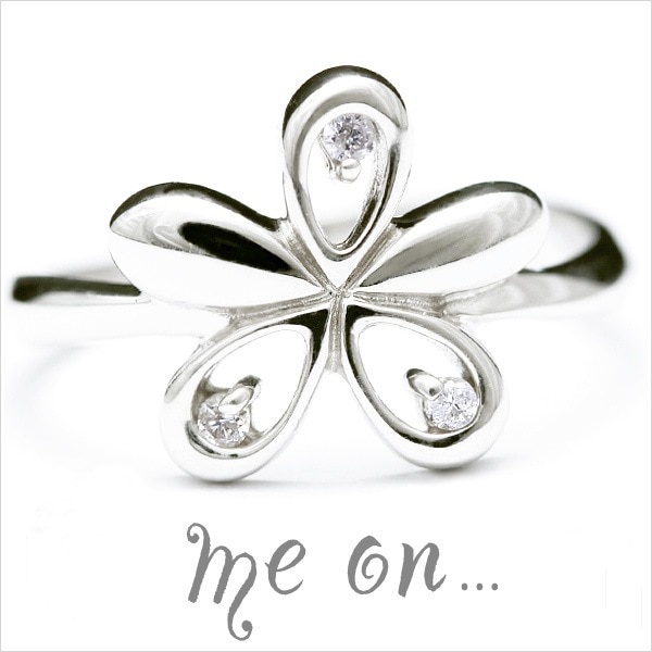 me on...My little Daisy K10ゴールドフラワーモチーフダイヤモンドピンキーリング お届けまで２３週間程度