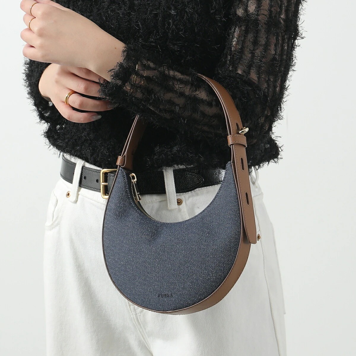 Furla フルラ ハンドバッグ DELIZIA MINI デリツィア ミニ WE00649 DE0000 レディース デニム ミニバッグ 鞄 2677S/TONI-MEDITERRANEO