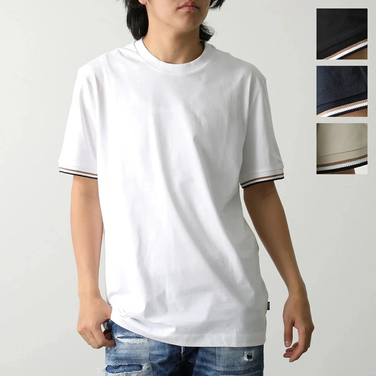 HUGO BOSS ヒューゴボス 半袖 Tシャツ BLACK 50501097 メンズ コットン クルーネック レギュラーフィット カラー4色