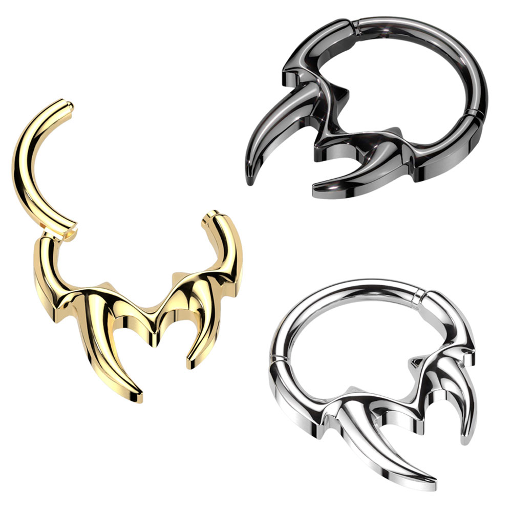 ボディピアス 軟骨ピアス 16G セグメントリング フープリング 牙 トライバル ボディピ 316L サージカルステンレス