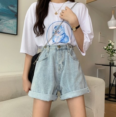 ボトムス ショート ショート丈 膝上 フレア セミフレア Aライン ハイウエスト 通気性 薄手 シンプル カジュアル おしゃれ お洒落 かっこいい 女子 こなれ感 ラフ マニッシュ ボーイッシュ