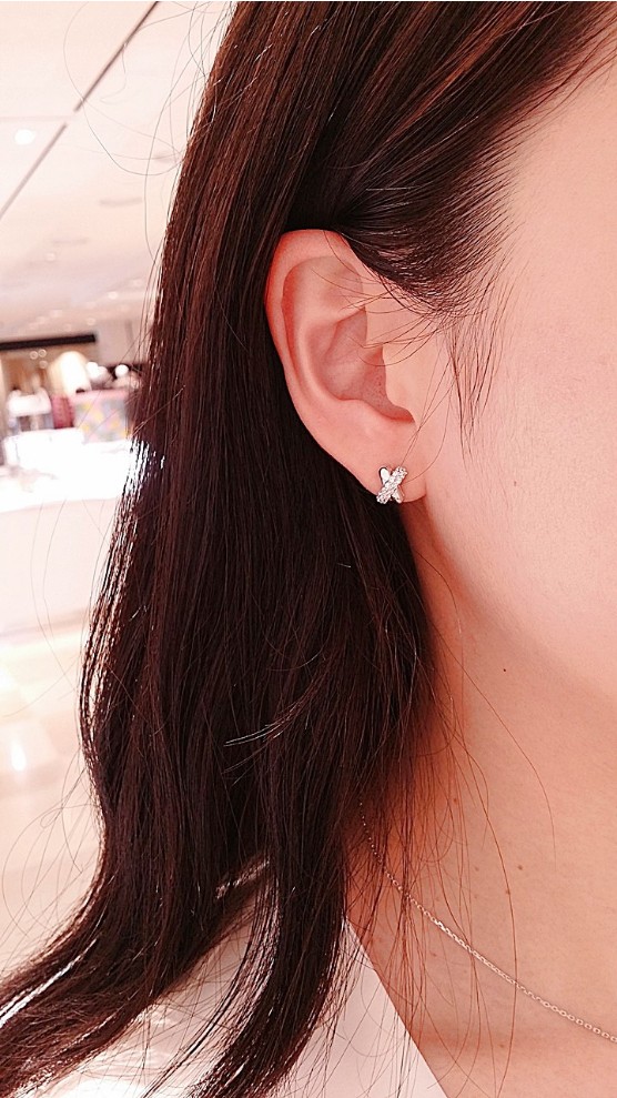 CROSSING シルバーピアス SA24C41Fシルバーワンタッチ リングピアス ボールドリングピアス