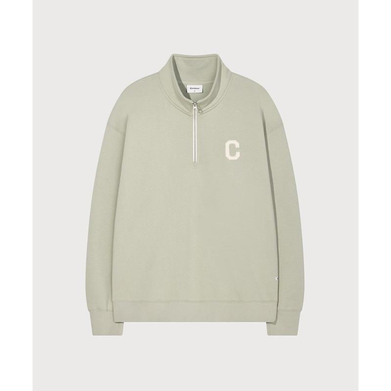 Cロゴハーフジップスウェットシャツ ライトグリーン CO2601CR22 LN
