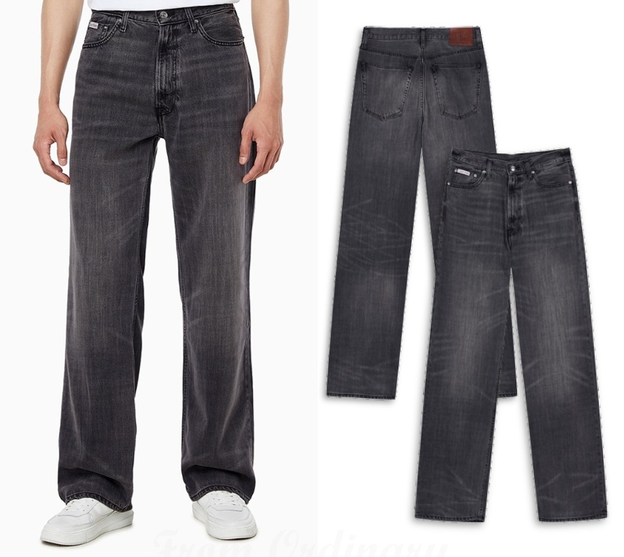 Baggy Fit Charcoal Black Tencel Jeans (4RC736G-X7W)