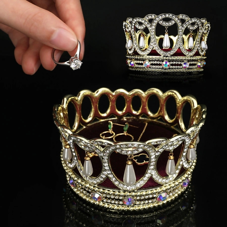 【正規品】 クイーンズパールティアラ ジュエリー ボックス王冠シリーズ クラウン キング 英国王室 紋章 イギリス ラグジュアリ お母さん お義母さん アクセサリーケース リングケース 宝石箱 ギフト