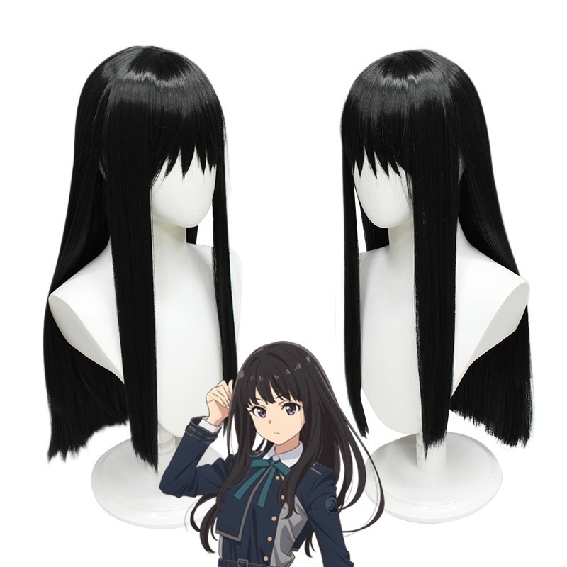 Lycoris Recoil 井上滝菜コスウィッグアニメ黒ロングストレートヘア