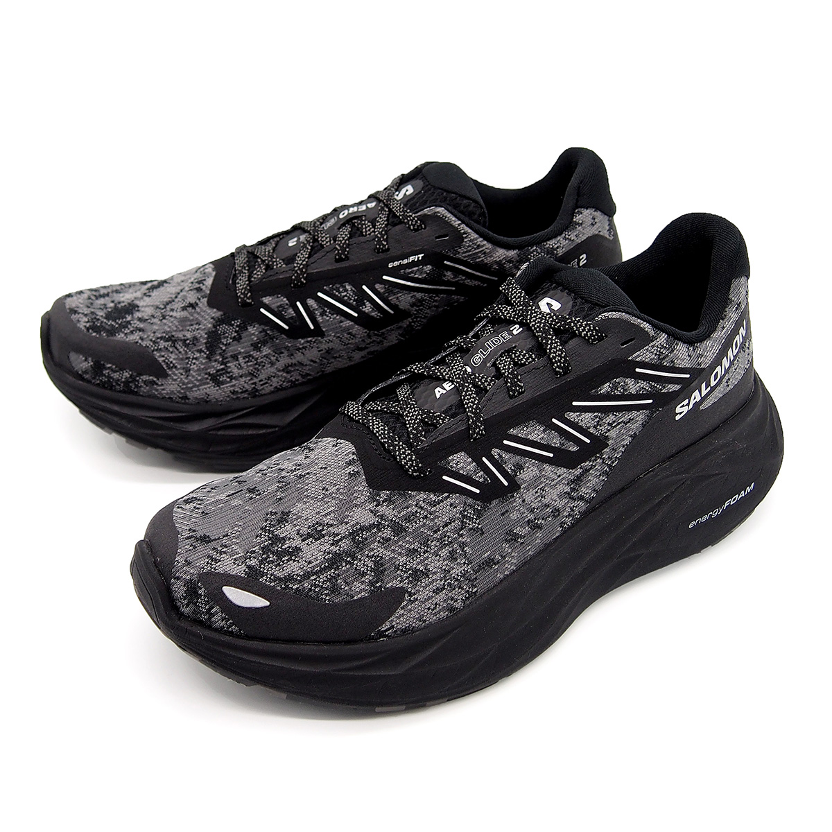 サロモン メンズ スニーカー エアログライド 2 ブラック/ファントム/ゴーストグレー SALOMON AERO GLIDE 2 BLACK/PHANTOM/GHOST GRAY