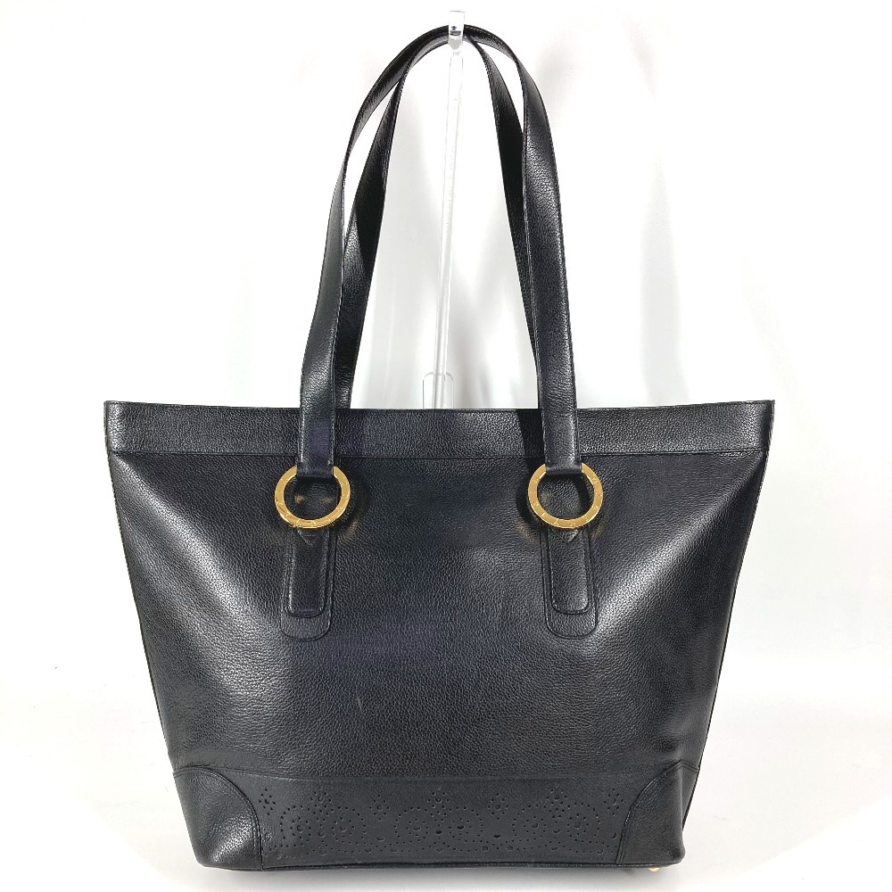 ショルダーバッグ ロゴ 肩掛け トートバッグ カバン レザー ブラック