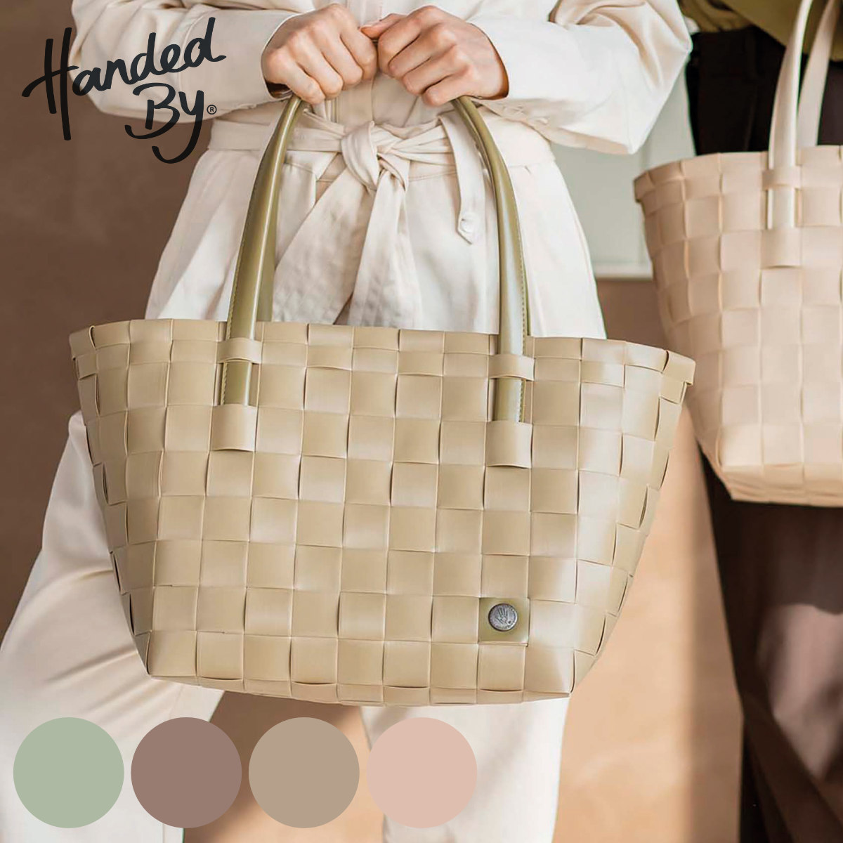 バッグ Handed By Color Match 買い物バッグ 手編み カゴバッグ ハンドバッグ かばん 鞄 バスケット ハンドメイド リサイクル素材 ハンデッドバイ カゴ かご 編み込み