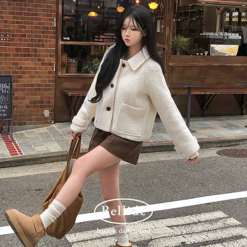 [MADE] ふわふわウールカラーショートコート ct1051