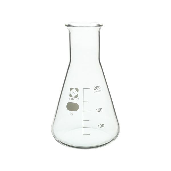 三角フラスコ 目安目盛付 200mL 10入 [010530-200A]