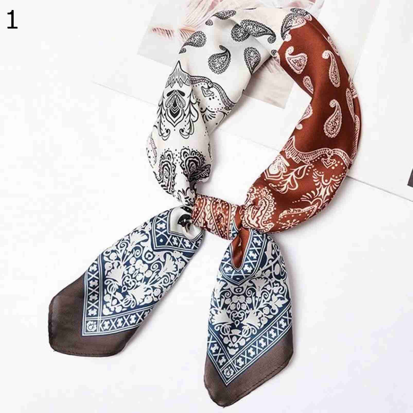 【20%OFFクーポン～】70cm レディース スクエアスカーフ セクシー トップタイ ネッカチーフ リボン ヘッドバンド 万能 秋 スカーフ (Color : Caramel 70x70cm)