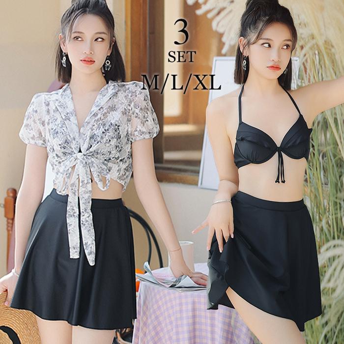 ビキニ ワイヤービキニ 花柄 水着レディース 春のビッグセール スカート 黒 体型カバー セパレート クーポン利用で4 980円 ショートパンツ