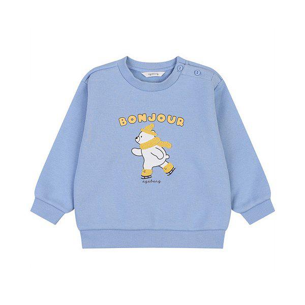 カイブルー起毛スウェットシャツ 01S731004_CJ