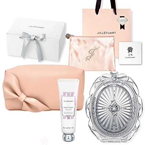 【ギフトラッピング済】JILLSTUART ジルスチュアート ホワイトフローラル ハンドクリーム & コンパクトミラー ポーチ ギフト セット コフレ【純正ギフトボックスショップバッグメッセージカード