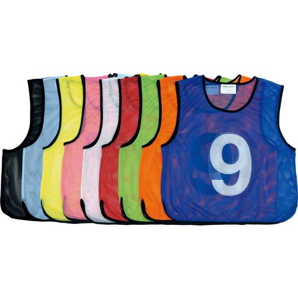 学校体育器具 メッシュベスト1~10 グリーン B3254G 番号1~10