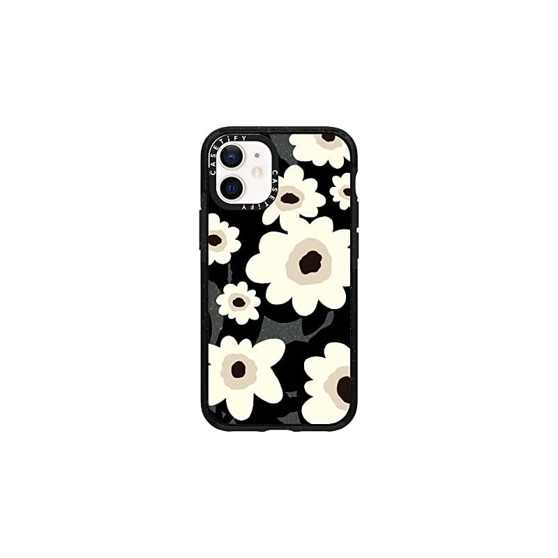 CASETiFY インパクトケース iPhone 12 Mini - Flowers - クリア ブラック
