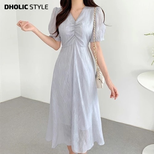 センターギャザーフレアワンピース・p413269