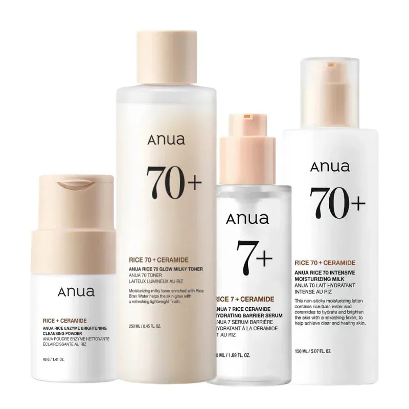 ライス 4点 セット(酵素 洗顔パウダー40g + トナー250ml + セラム 50ml + ミルク150ml) / 韓国 人気 乾燥肌 セラミド 米ぬか 化粧水 美容液 乳液 クレンジング セット